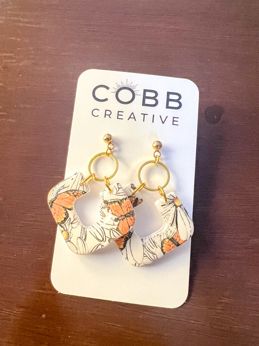 Monarch Butterfly Drop Earrings