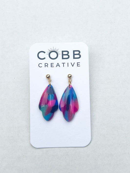 Rainbow Relic Scallop Earrings
