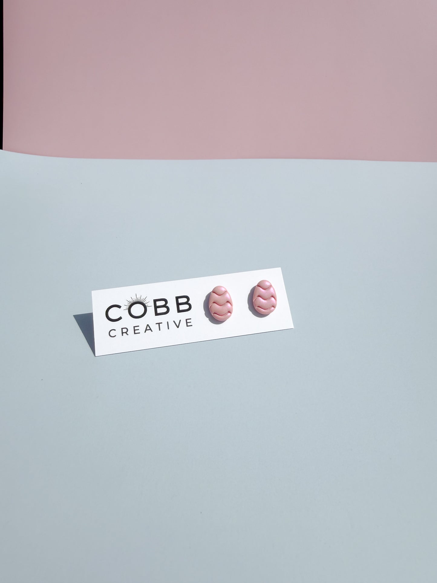 Pink Shimmer Easter Egg Earrings