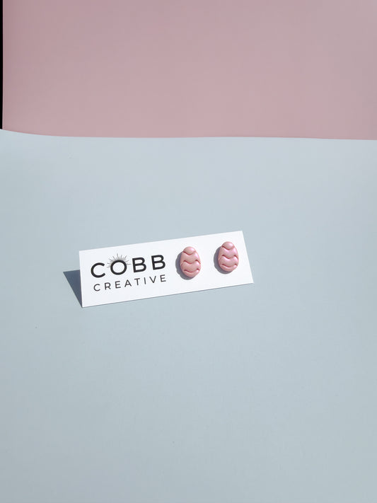 Pink Shimmer Easter Egg Earrings