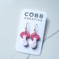 Pink Mushroom Hook Earrings