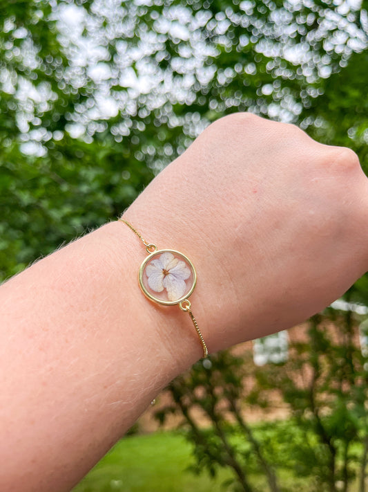 Gold Lilac Hydrangea Bracelet