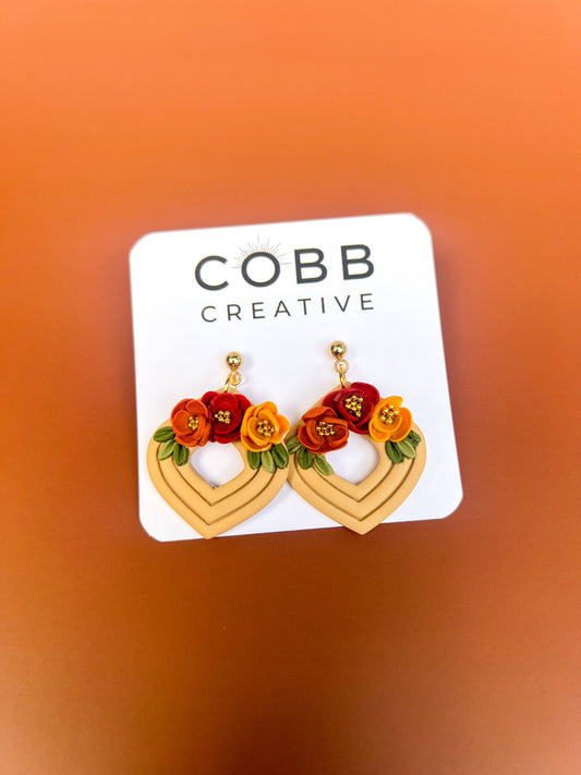 Extruded Fall Florals Earrings