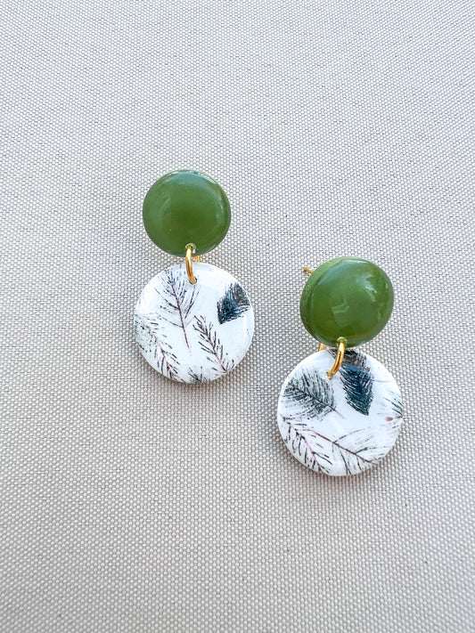 Wintery Forest Round Earrings II