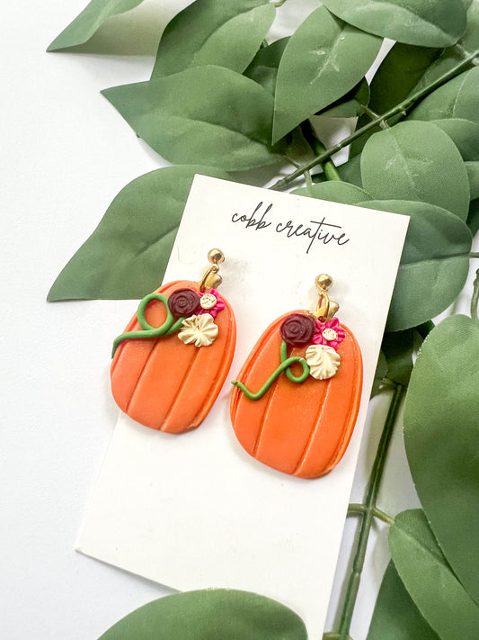 Large Pumpkin Earrings