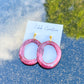 Maroon Donut Shaped Earrings