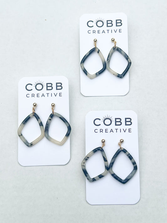 Midnight Marble Earrings