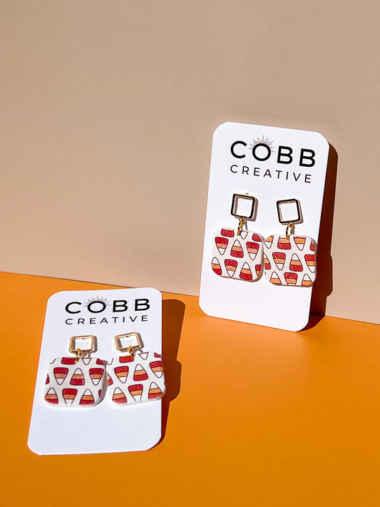 Candy Corn Square Earrings