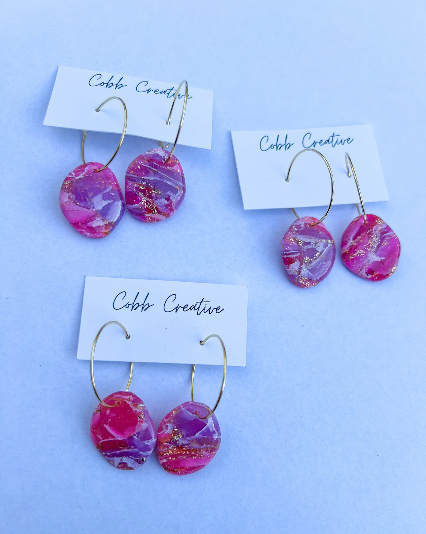 Fuchsia Hoop Earrings