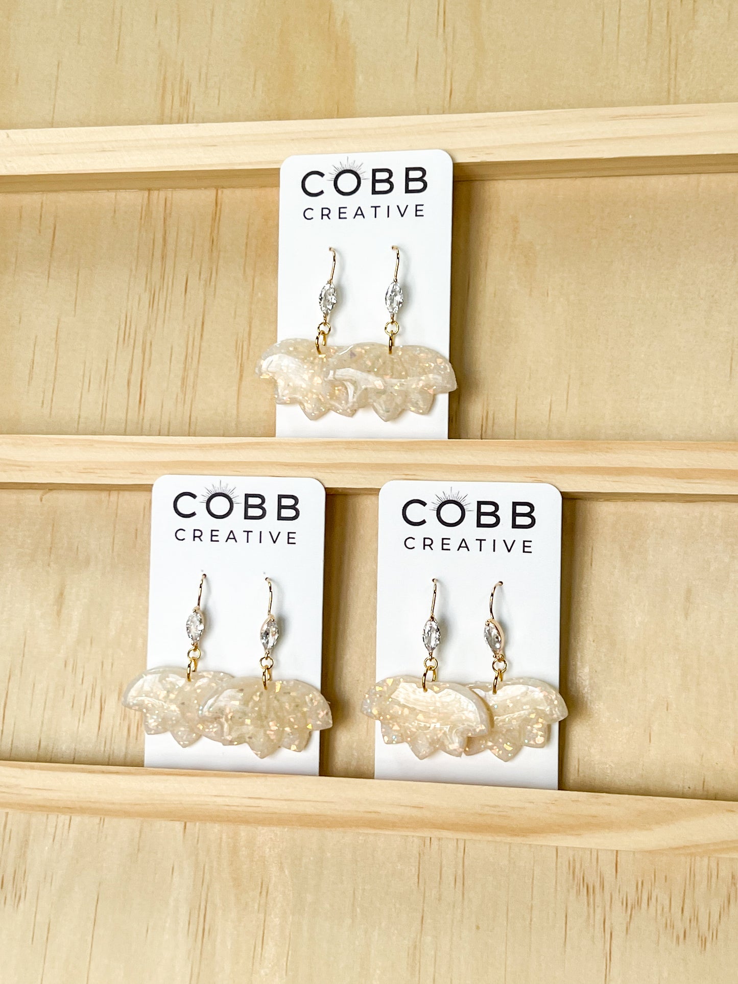 Opal Lotus Hook Earrings