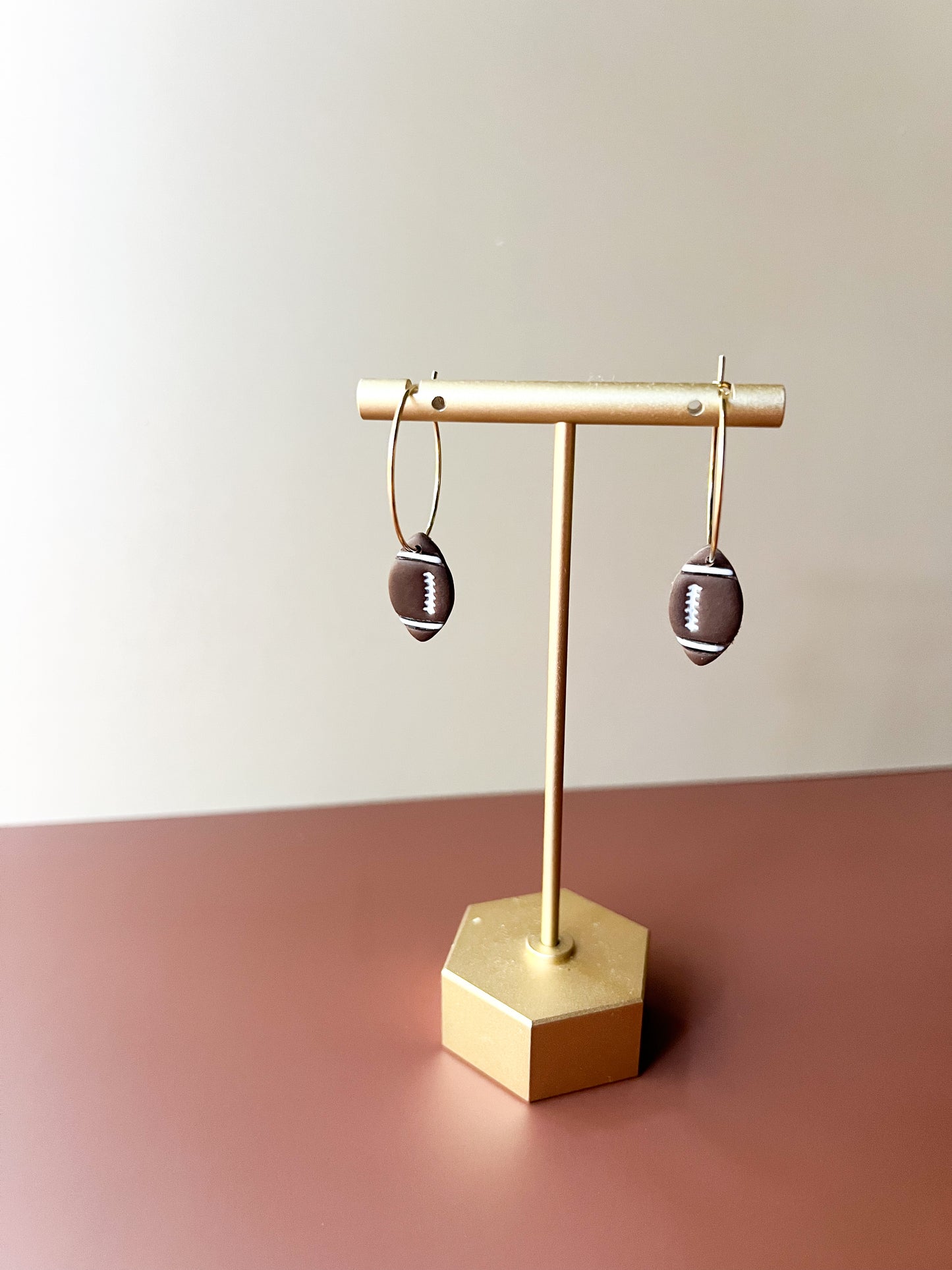 Football Hoop Earrings