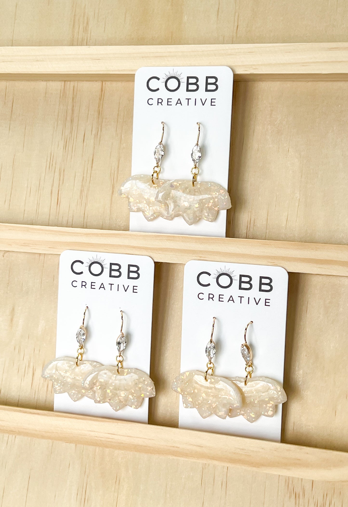 Opal Lotus Hook Earrings