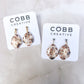 Dainty Footballs & Bows Earrings