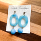 Blue Donut Drop Earrings