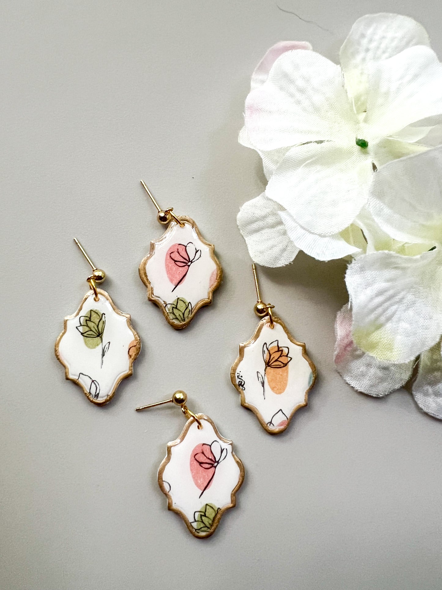 Colorful Garden Frame Drop Earrings