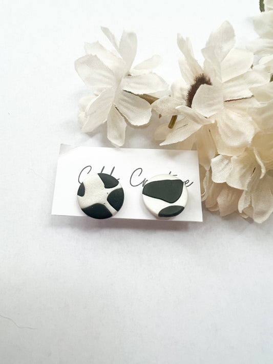 Cow Print Stud Earrings