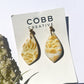 Gold + White Teardrop Earrings