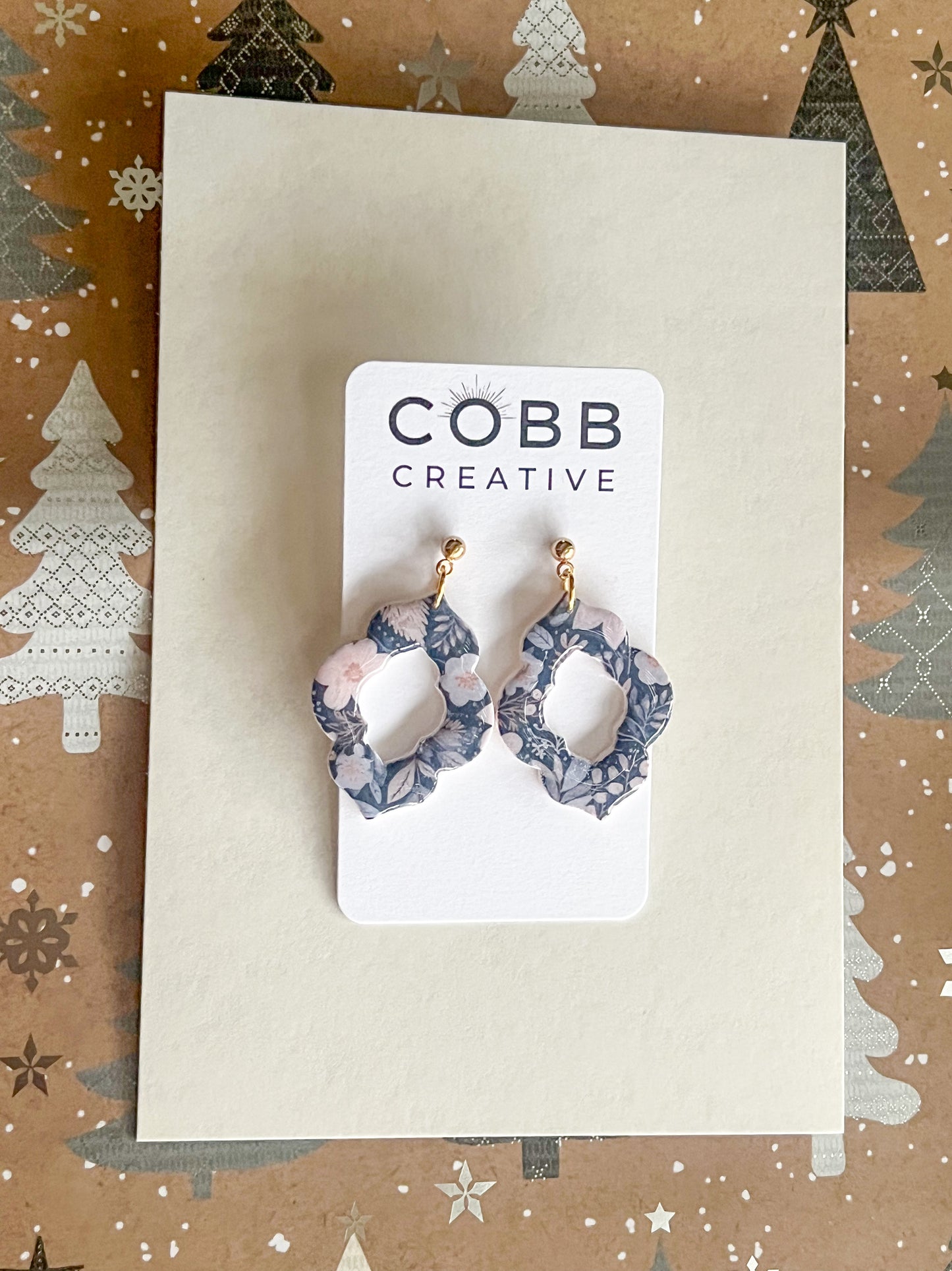 Winter Floral Drop Earrings