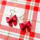 Red Christmas Bow Hook Earrings