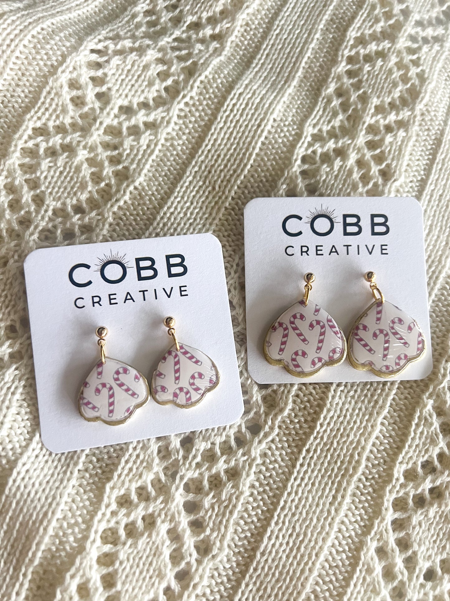 Candy Cane Scalloped Earrings