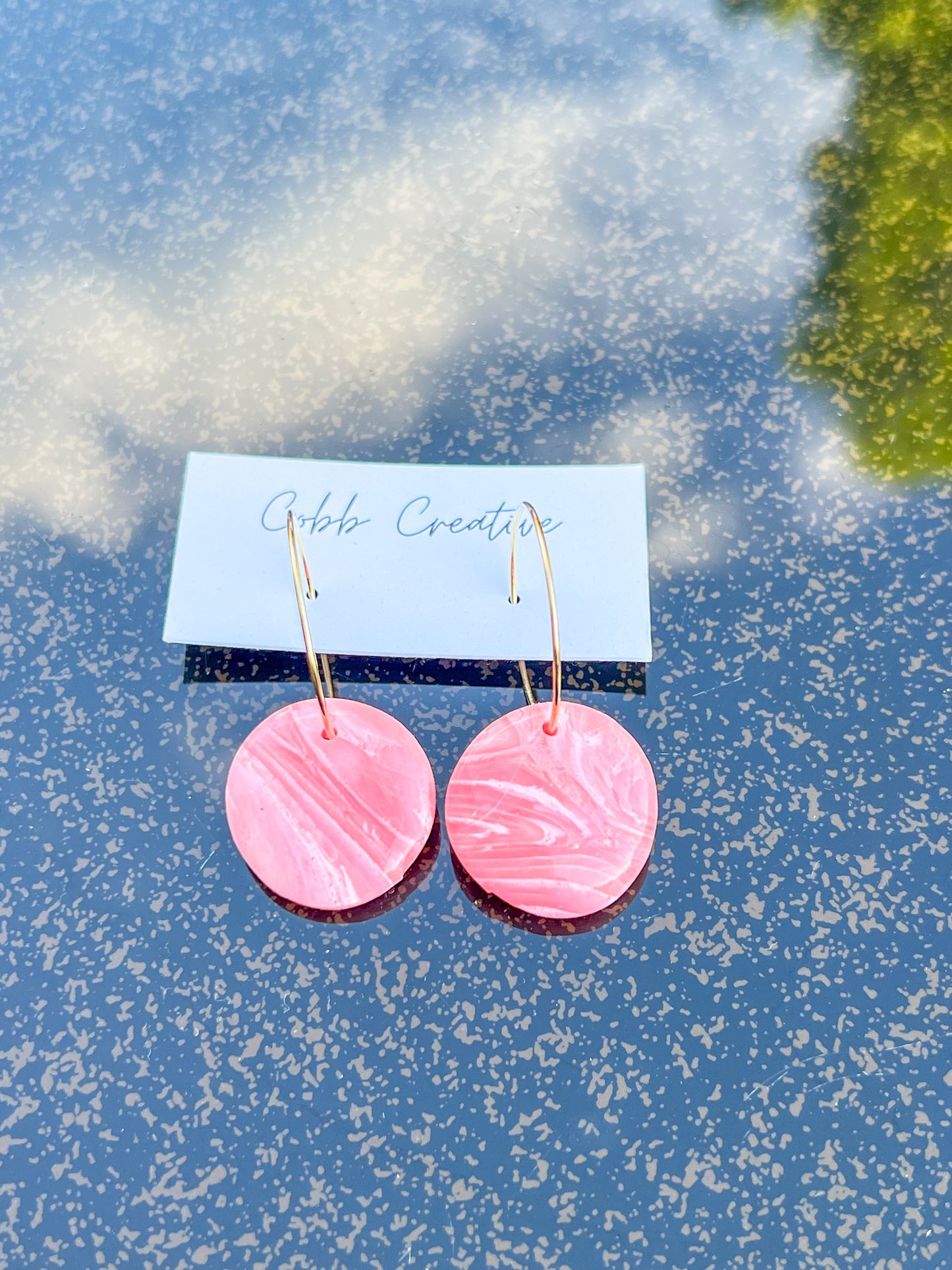 Pretty in Pink Round Drop Earrings