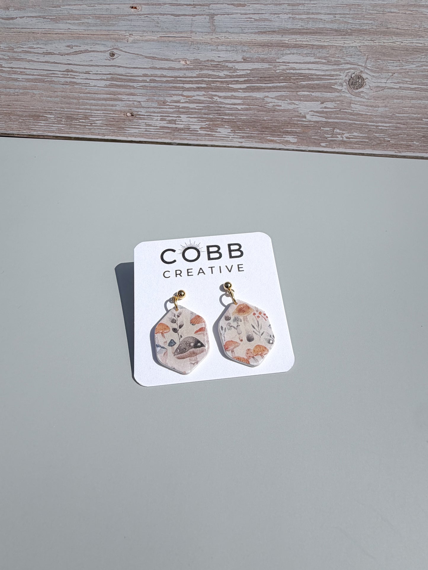 Blue Mushroom Small Earrings