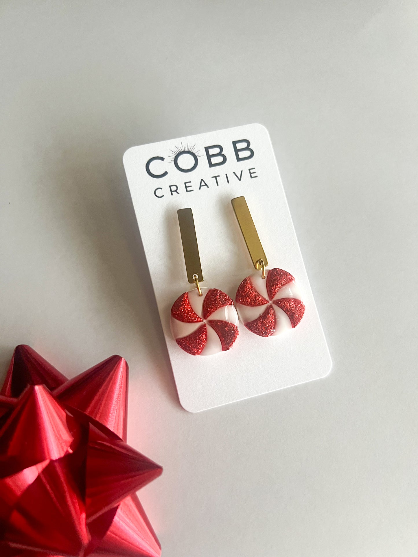 Peppermint Long Drop Earrings