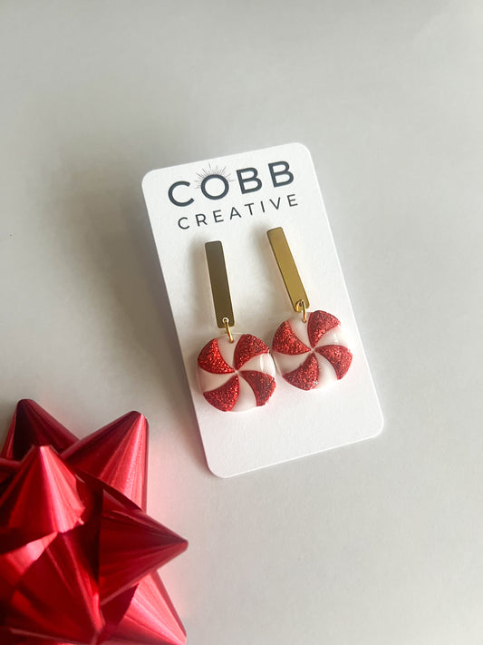 Peppermint Long Drop Earrings