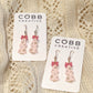 Pink Christmas Tree Hook Earrings