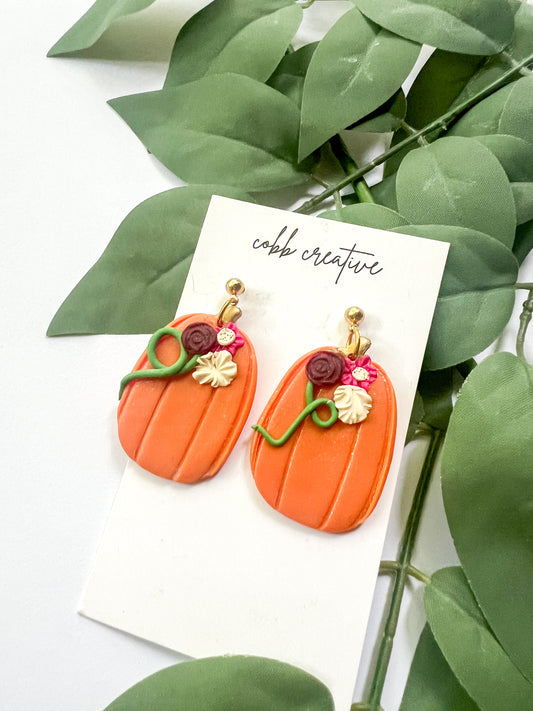 Large Pumpkin Earrings