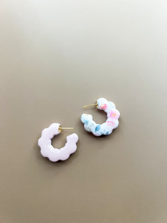 Garden Hoop Scallop Earrings