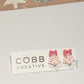 Pink Christmas Tree Stud Earrings