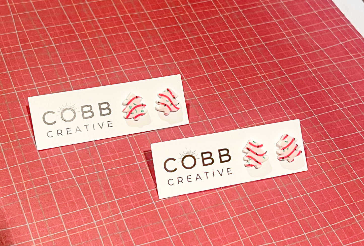 Christmas Tree Cake Stud Earrings