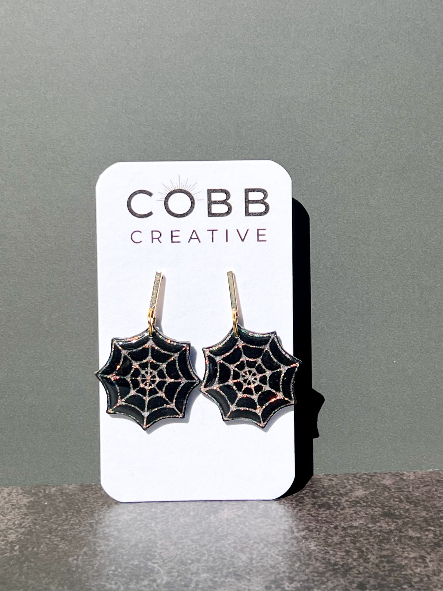 Black Spooky Spiderweb Earrings
