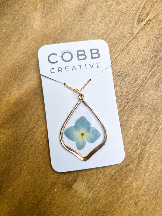 Blue Hydrangea Necklace