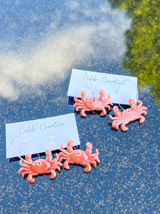 Maryland Crab Hoop Earrings