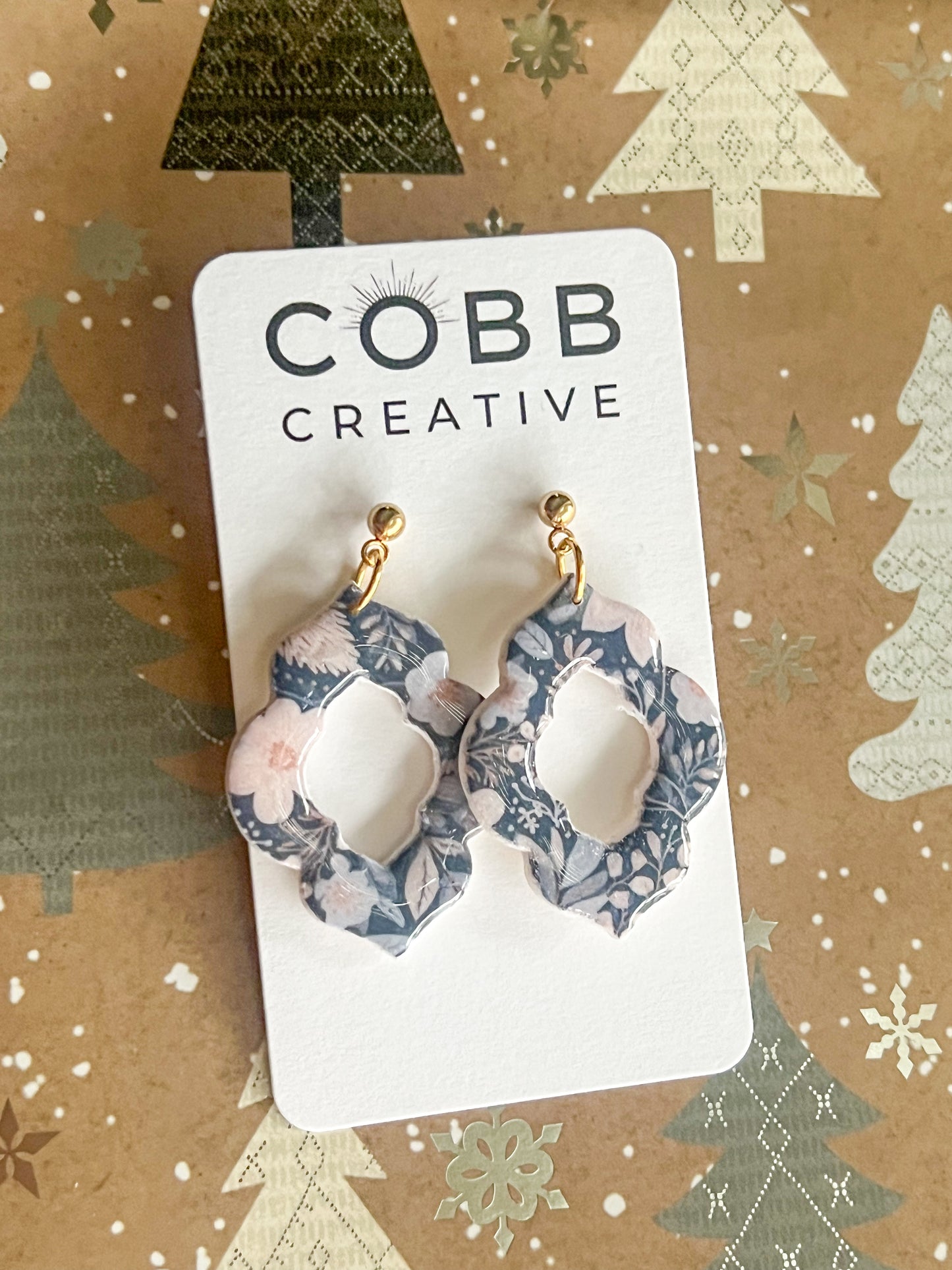 Winter Floral Drop Earrings