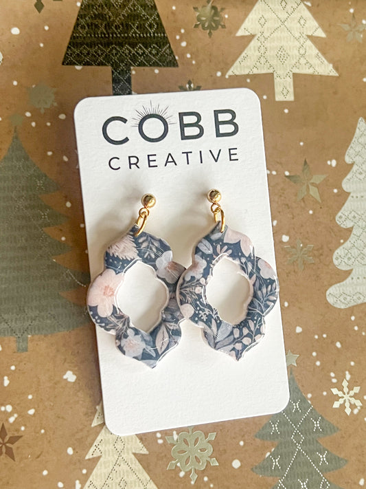 Winter Floral Drop Earrings