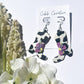 Cow Print Floral Boot Hook Earrings