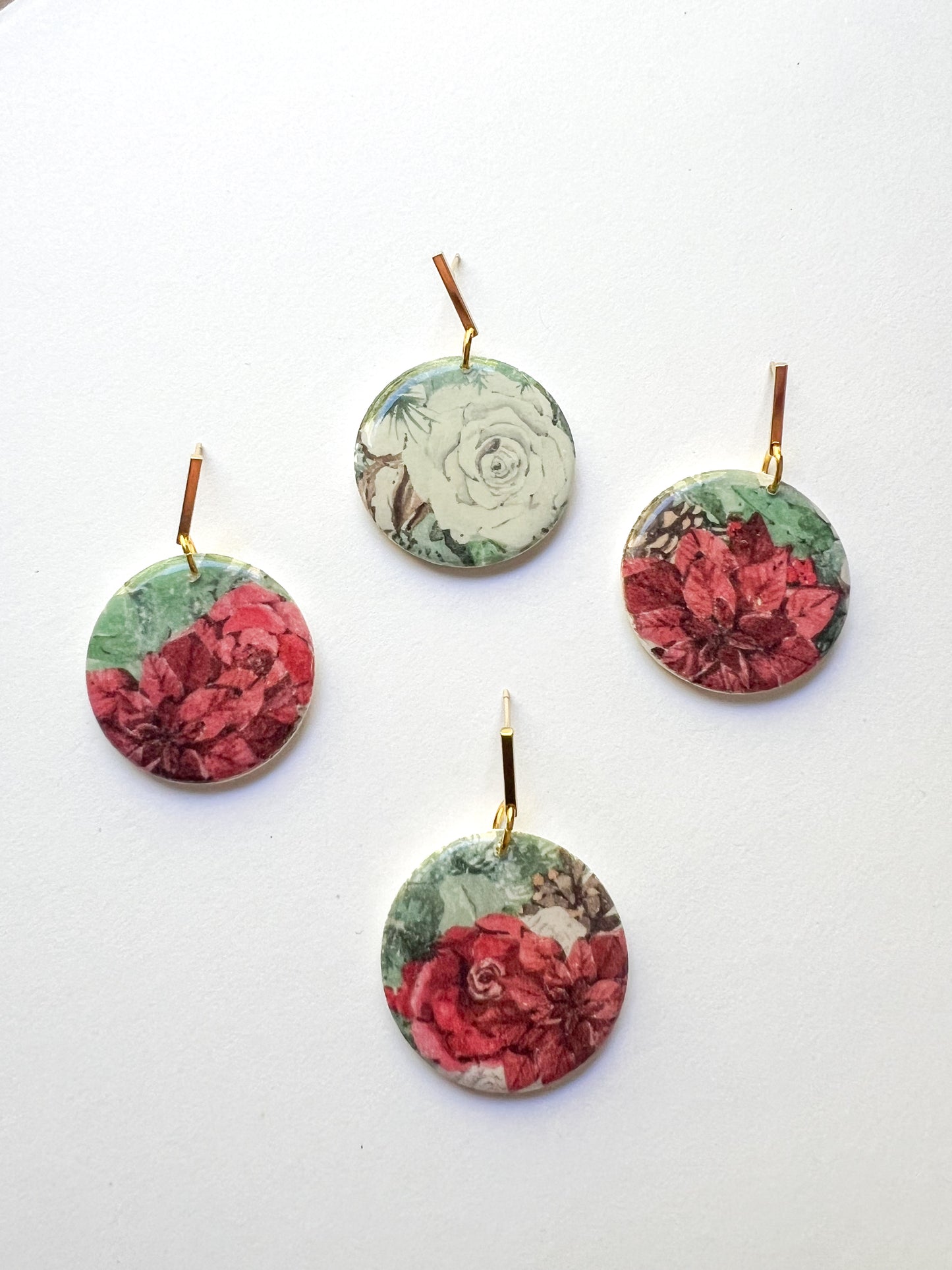 Poinsettia Holiday Earrings