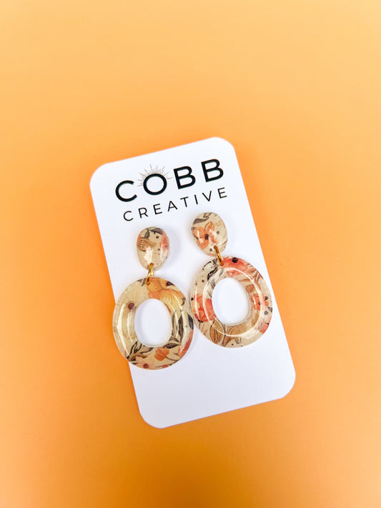 Fall Garden Donut-Shaped Earrings