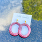 Maroon Donut Shaped Earrings