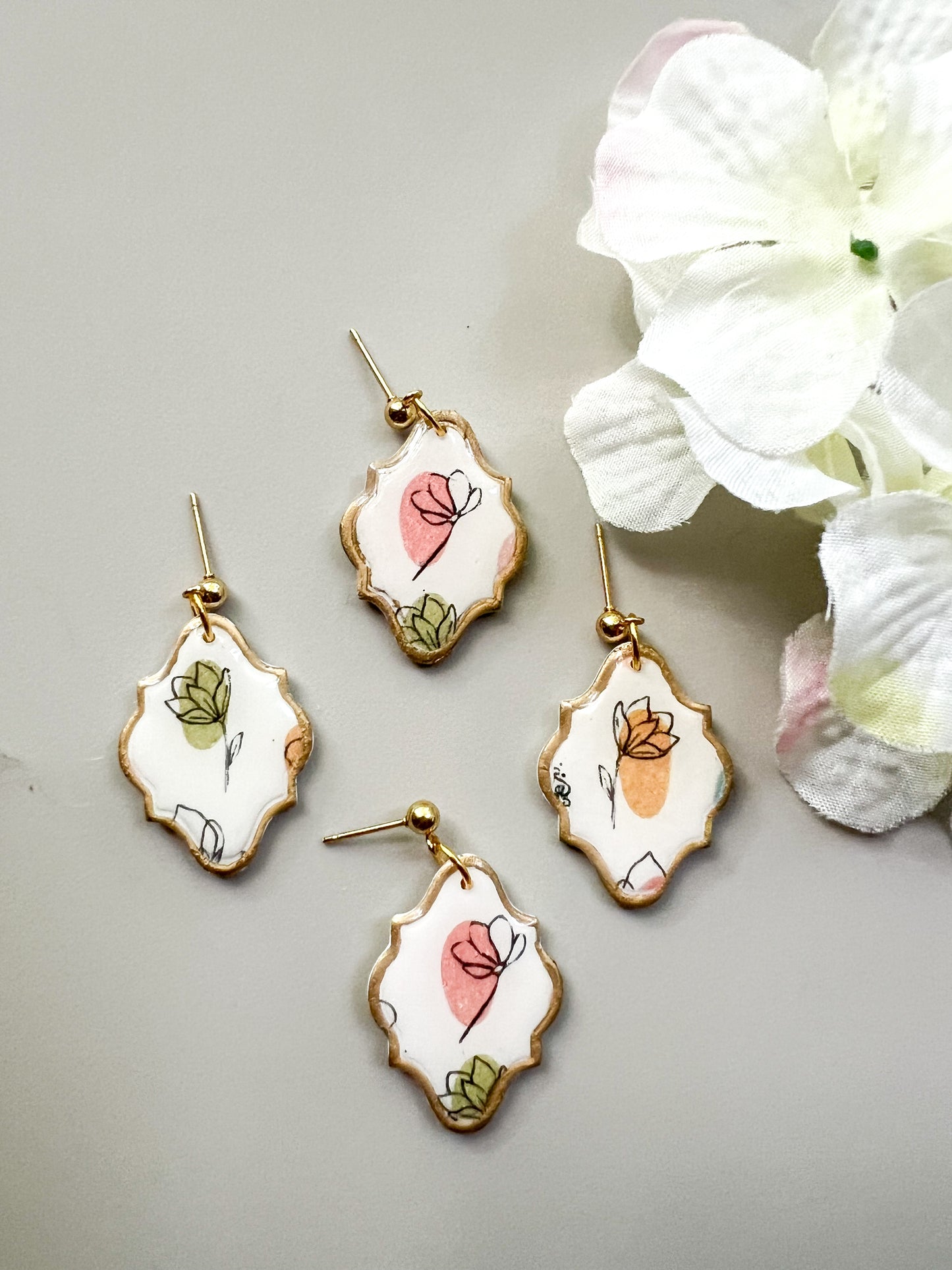 Colorful Garden Frame Drop Earrings