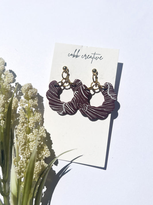 Fall Maroon Drop Earrings