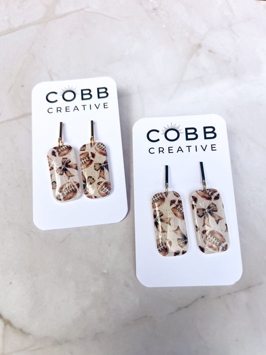 Footballs & Bows Earrings