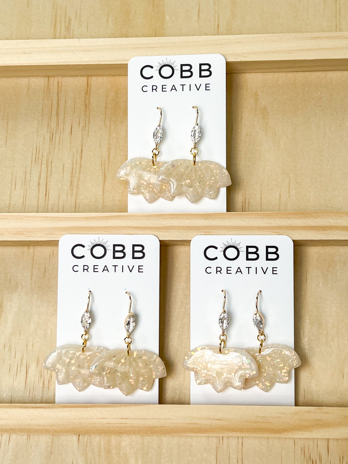 Opal Lotus Hook Earrings