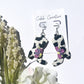 Cow Print Floral Boot Hook Earrings