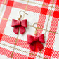 Red Christmas Bow Hook Earrings