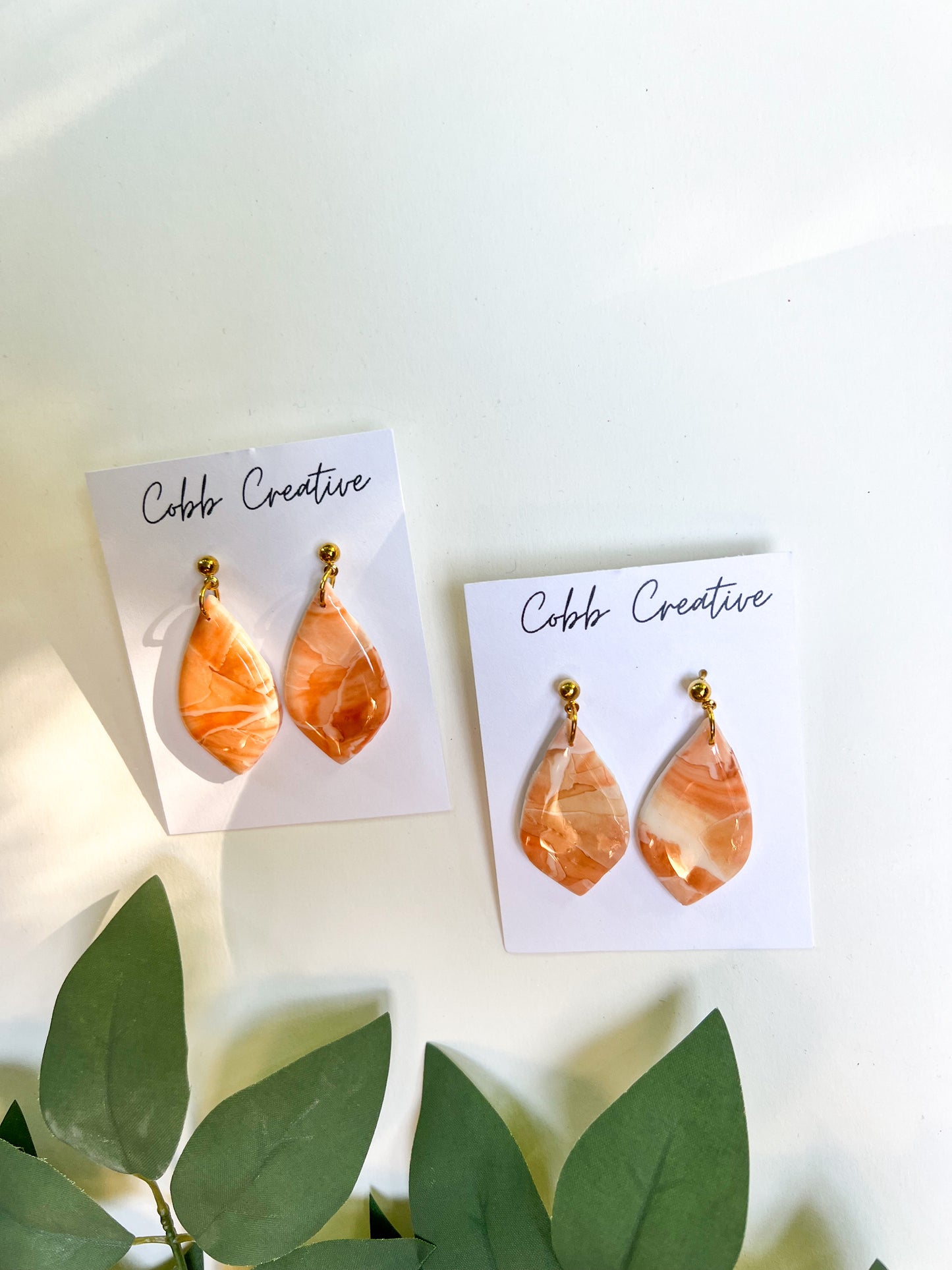 Peach Teardrop Earrings