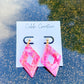 Fuchsia Diamond Shaped Drop Earrings